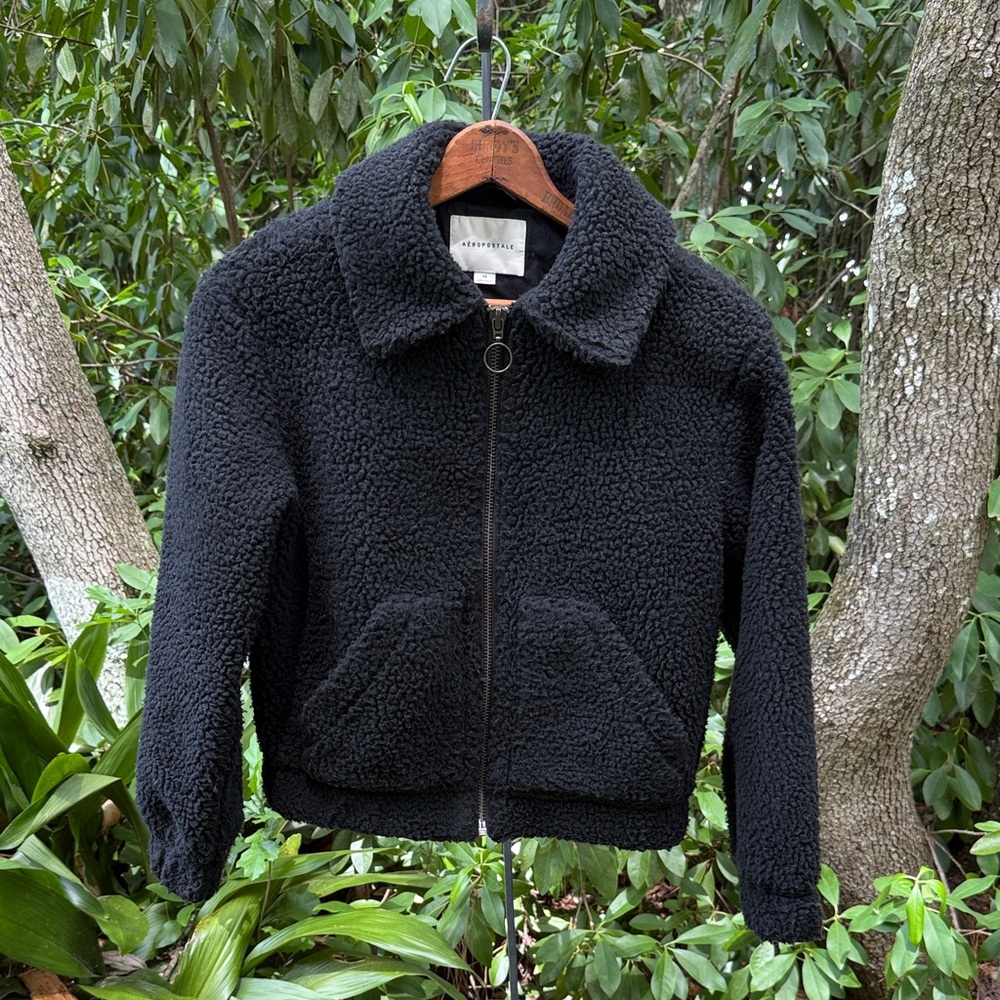 Aeropostale Black Sherpa Jacket